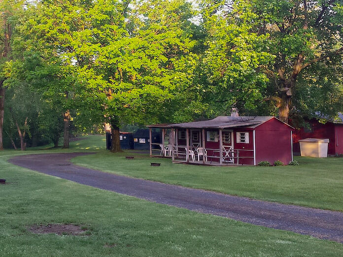 Rustic camping cabins