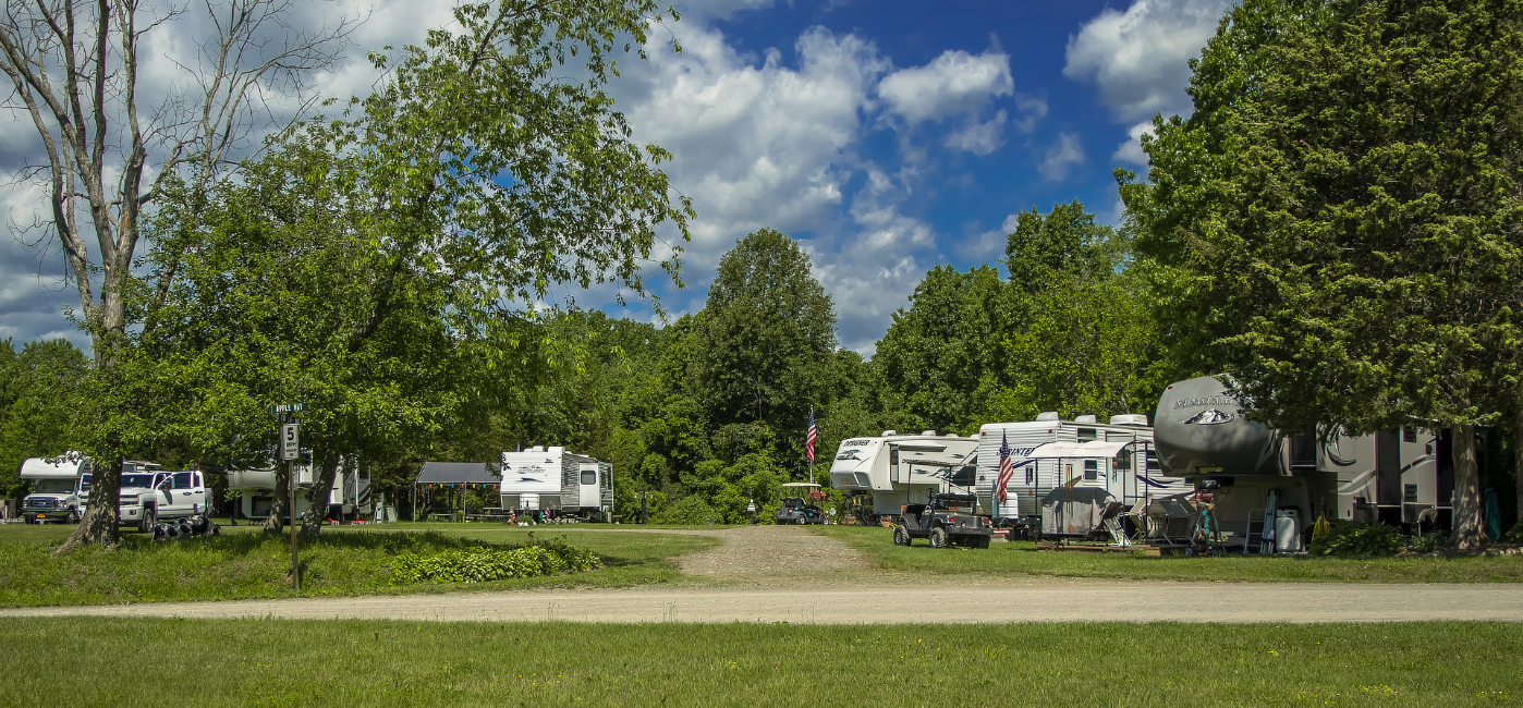 RV sites with road in middle